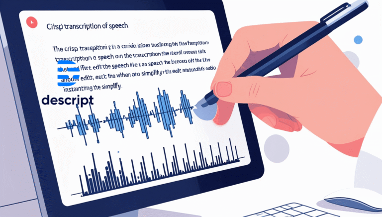 Descript AI tool for editing audio content by editing transcription text
