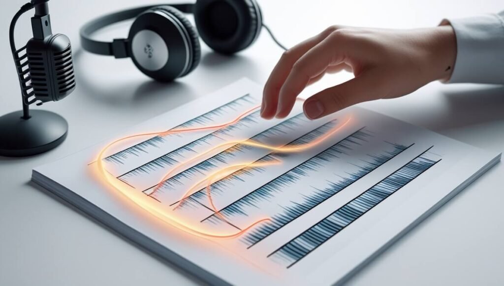 Descript AI tool helps podcast editors modify audio by editing text transcripts, remove filler words, and improve sound quality.
