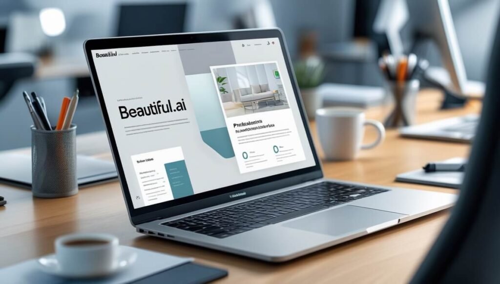 Beautiful.ai helps users create professional presentations quickly and easily using AI design features