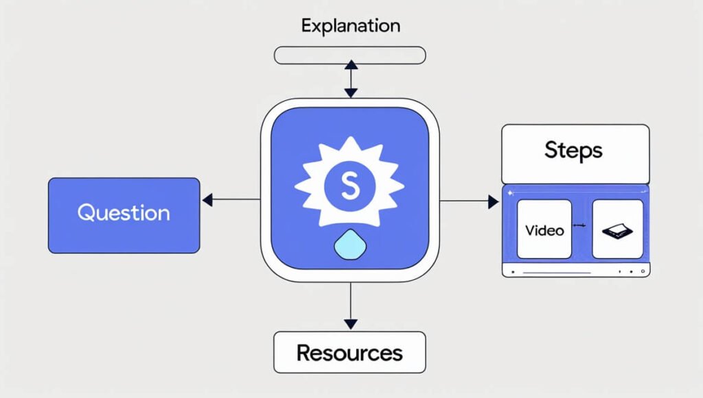 Socratic by Google helps users understand academic questions by providing curated explanations, step-by-step guides, videos, and online resources.