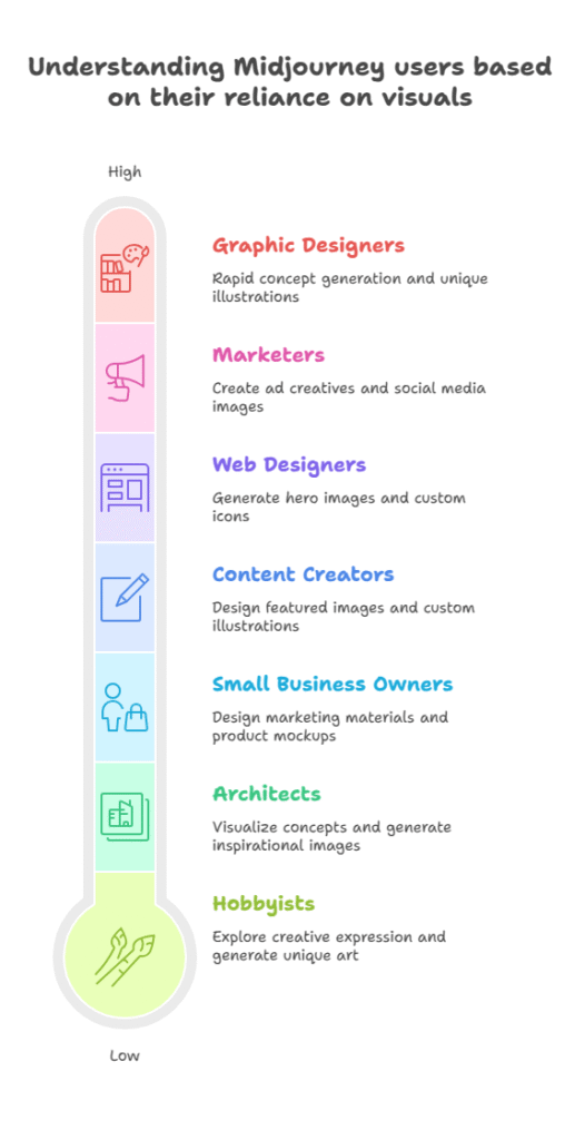Understanding Midjourney users based on their reliance on visuals