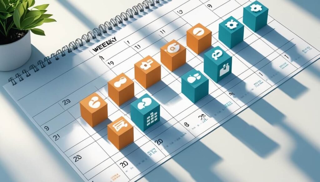 Motion automatically schedules tasks and meetings onto a calendar, organizing time based on priorities and availability.