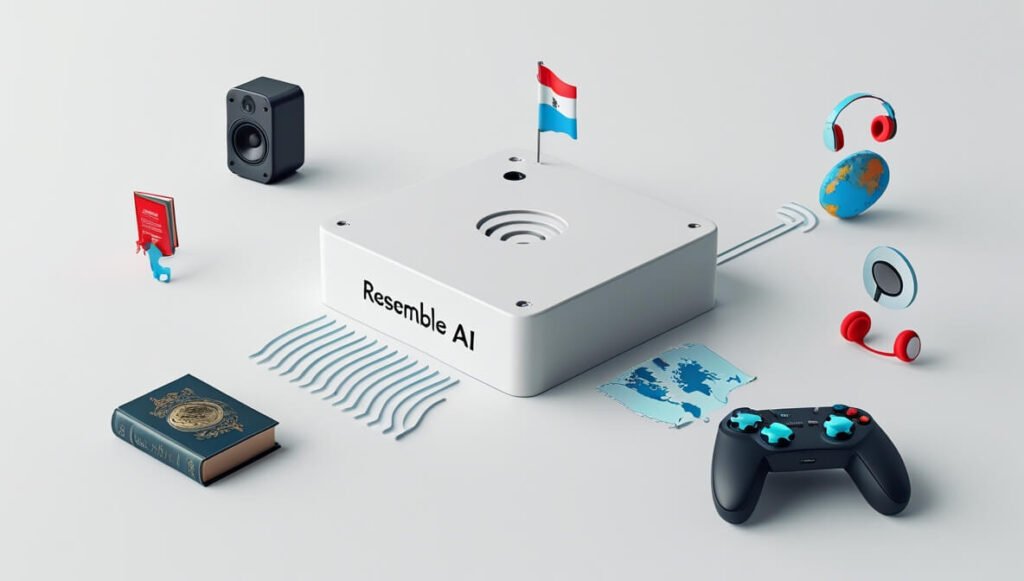 Resemble AI clones a single voice source and generates varied audio outputs for multiple applications like voiceovers, audiobooks, localisation, and more.