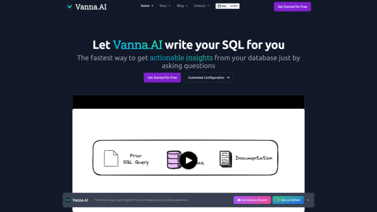Vanna AI as Natural Language Data Querying tool screenshot