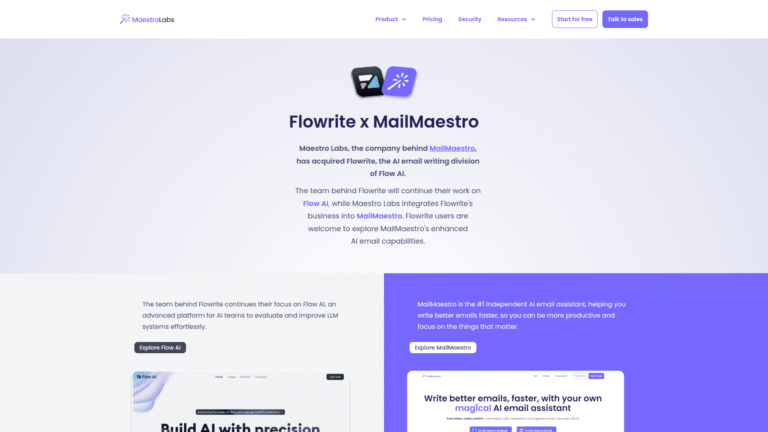 Flowrite as Email Reply Generating tool screenshot