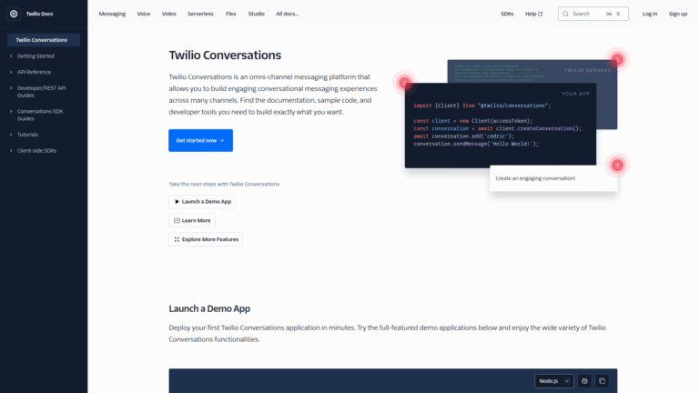 Twilio Conversations as WhatsApp and Messenger Automation tool screenshot