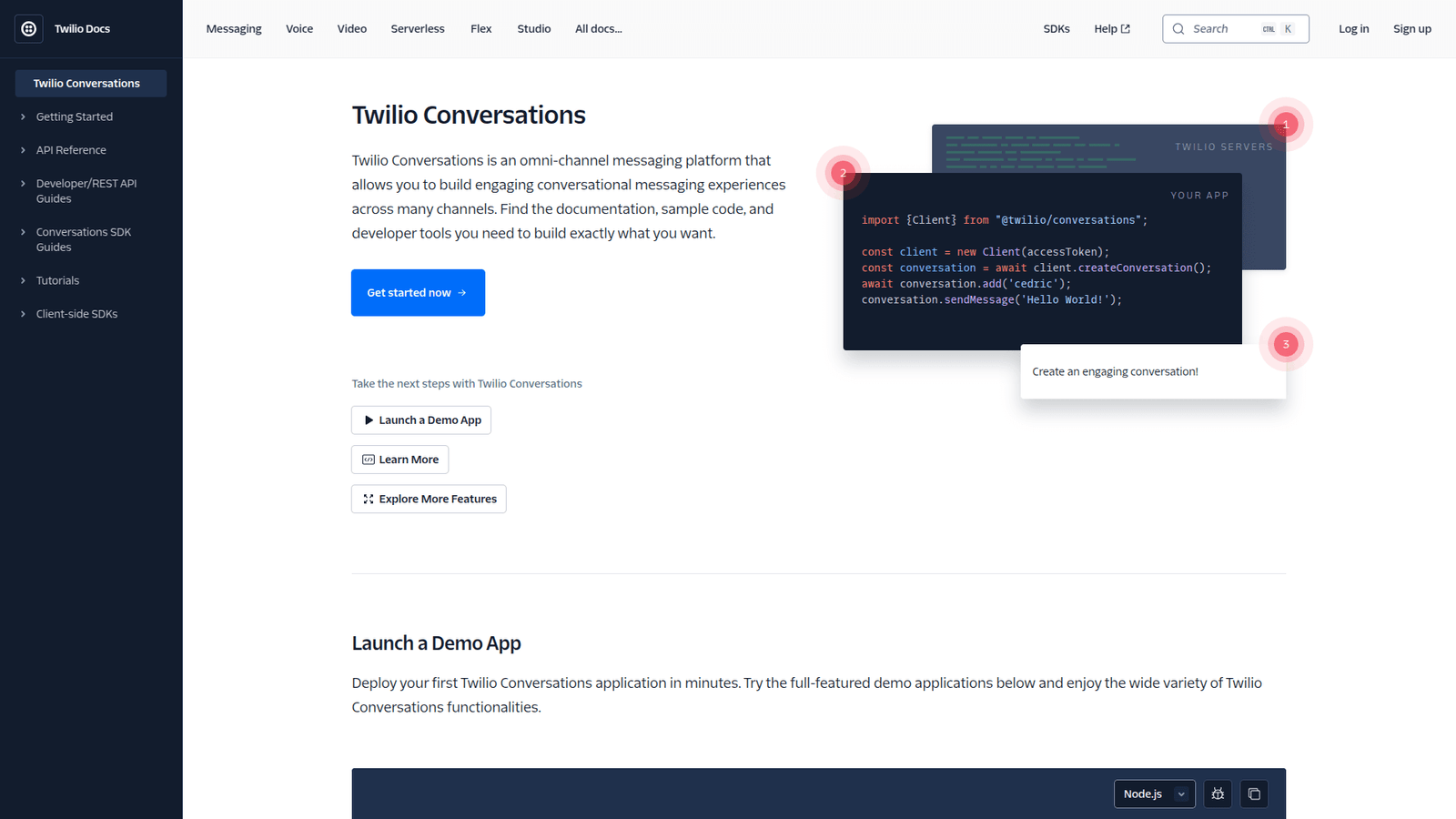 Twilio Conversations as WhatsApp and Messenger Automation tool screenshot