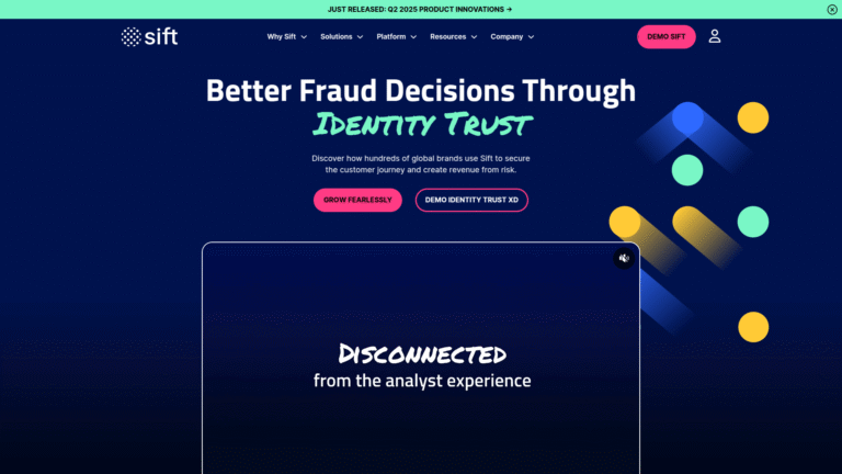 Sift Science as Fraud Detection tool screenshot