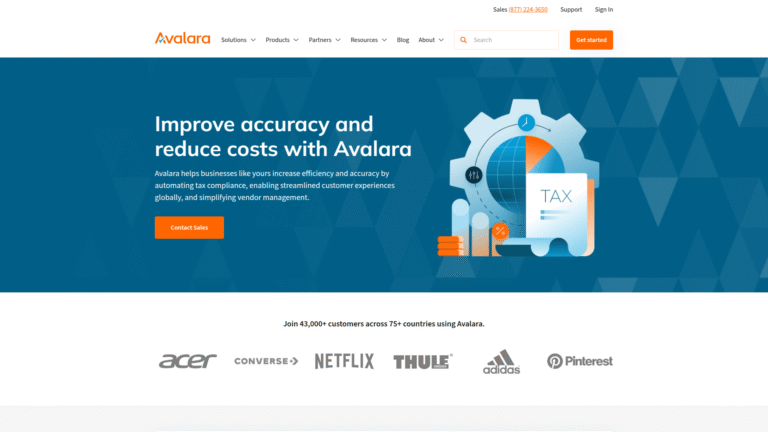 Avalara as Tax Calculations and Audit tool screenshot