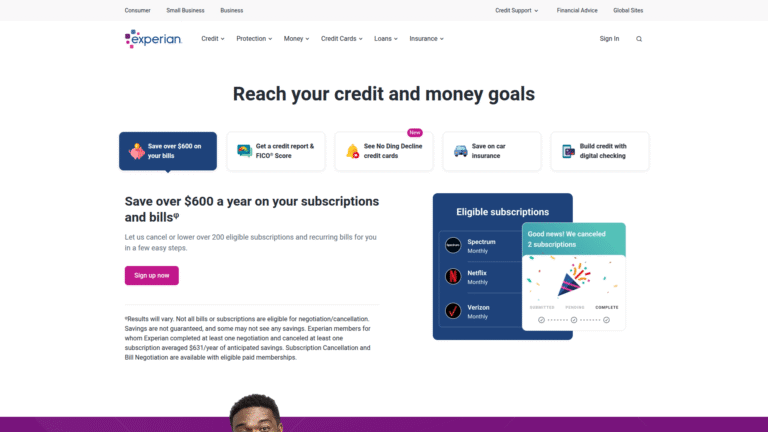 Experian AI Score as Credit Scoring and Analysis tool screenshot