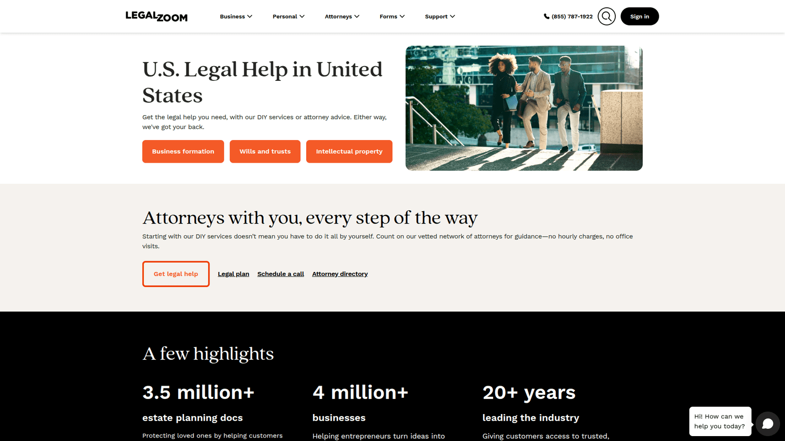 LegalZoom AI as Legal Document Generation tool screenshot