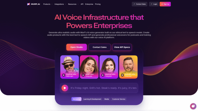 Murf.ai as Podcast and Audio Content Creation tool screenshot