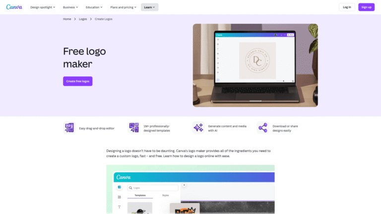 Canva Logo Generator as Logo Design tool screenshot
