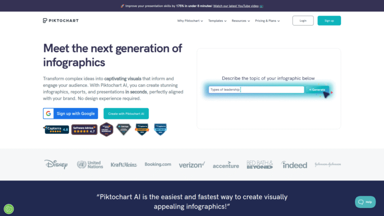 Piktochart as Banners Posters Infographics tool screenshot