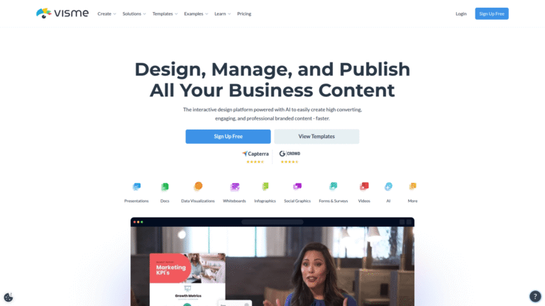 Visme as Beginner Friendly Design tool screenshot