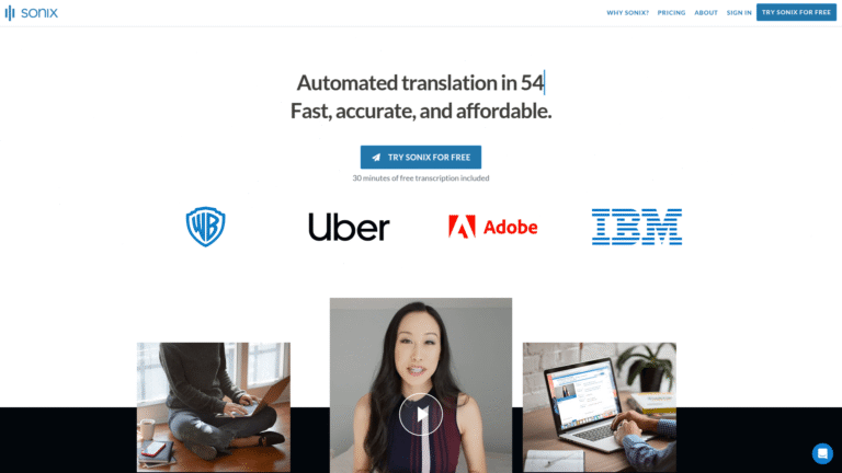 Sonix as Subtitling and Video Transcription tool screenshot