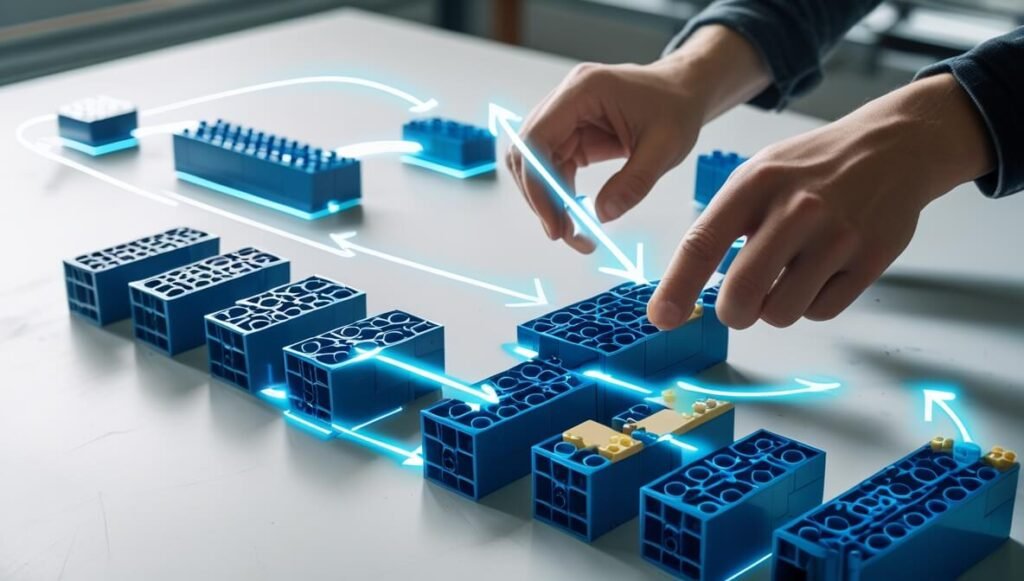 The OutSystems AI tool accelerates low-code development by guiding users and suggesting steps during the visual application building process.