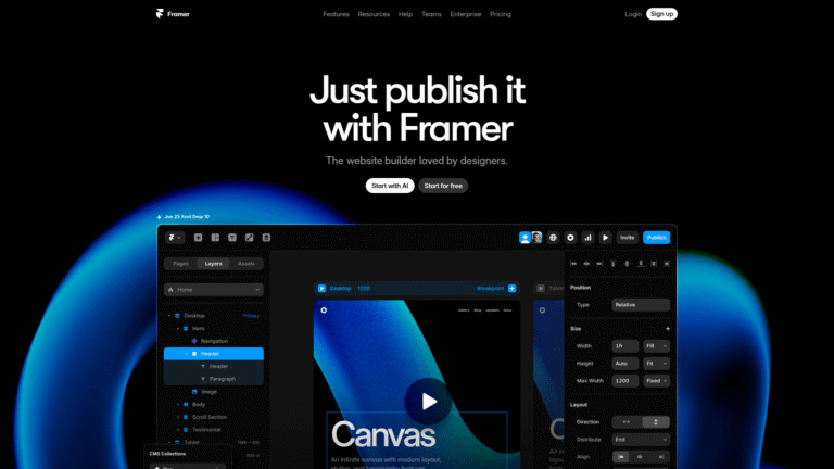 Framer as Component Generation tool screenshot