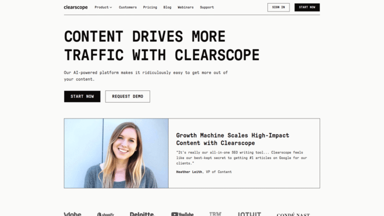 Clearscope as SEO Content Optimization tool screenshot