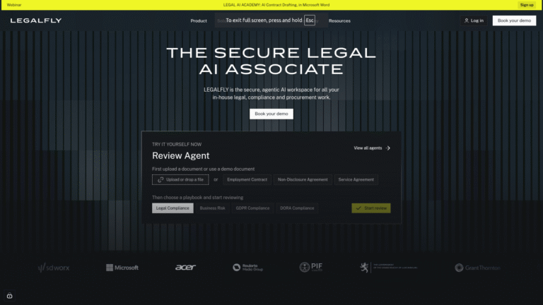 LEGALFLY as Contract Review and Analysis tool screenshot