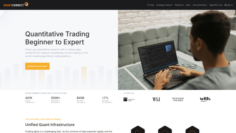 QuantConnect as Algorithmic Trading and Strategy Development tool screenshot