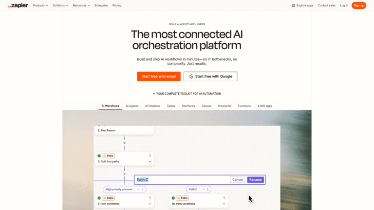 Zapier as No-Code Workflow Automation tool screenshot