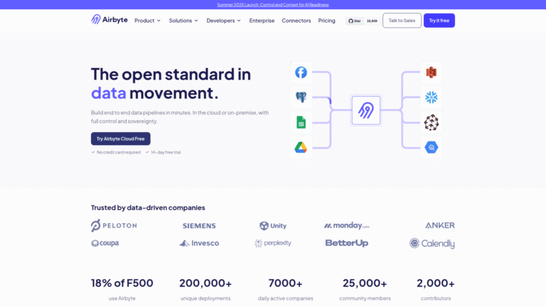 Airbyte as Data Sync tool screenshot