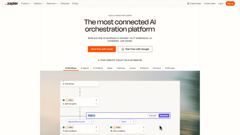 Zapier as Trigger-based Automation tool screenshot