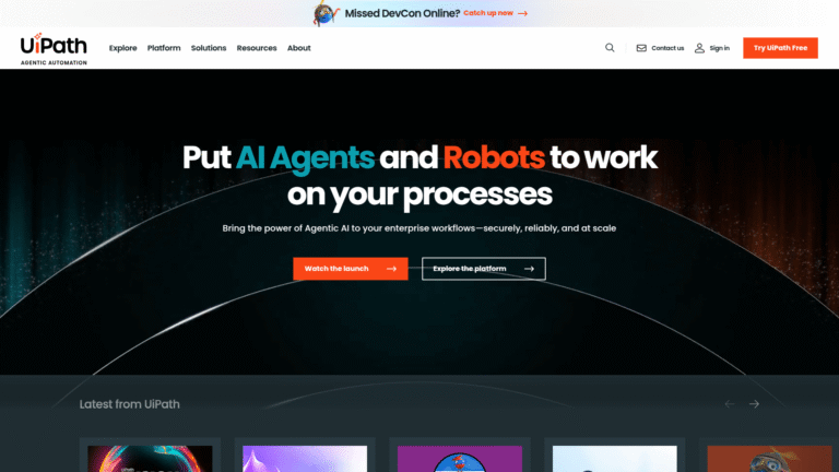UiPath as Business Process Automation tool screenshot