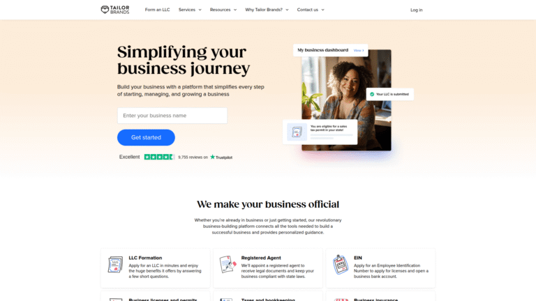 Tailor Brands as Logo Design tool screenshot