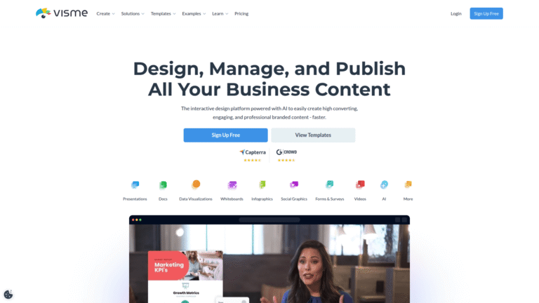 Visme as Banners Posters Infographics tool screenshot