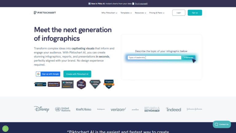 Piktochart as Beginner Friendly Design tool screenshot