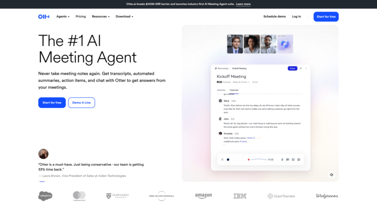 Otter.ai as Smart Note Taking tool screenshot