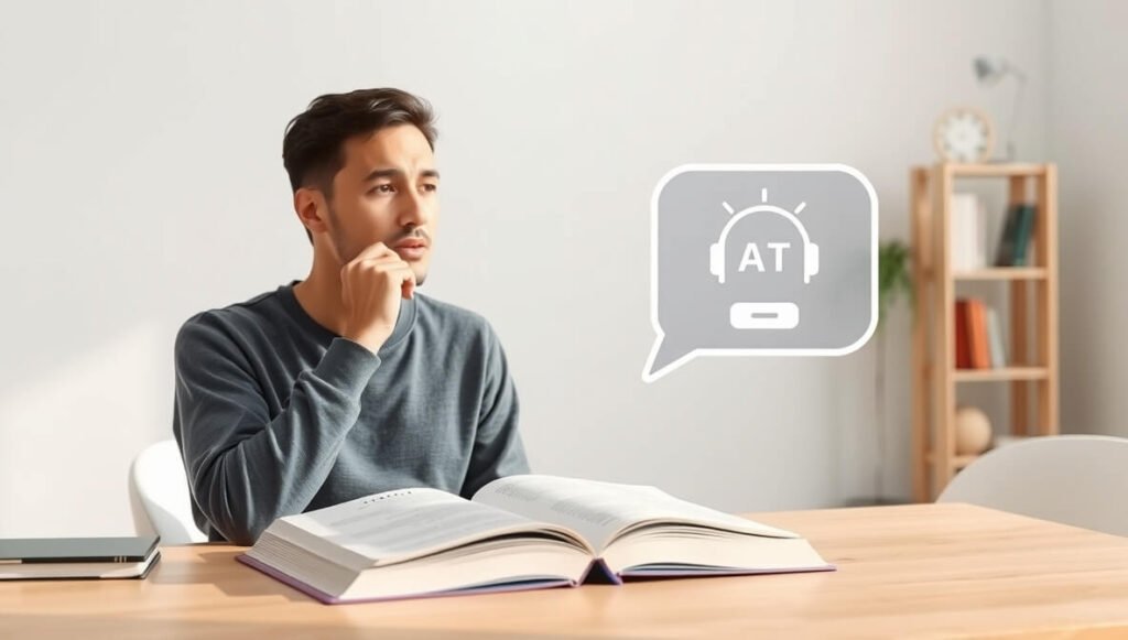 ChatGPT providing personalized language learning feedback and conversational practice.