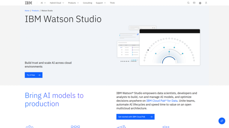 IBM Watson Studio as Automated Data Analysis tool screenshot