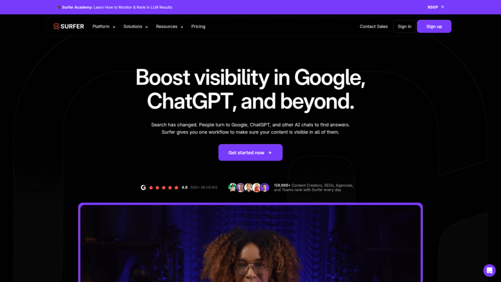 Surfer SEO among AI blog writing tools