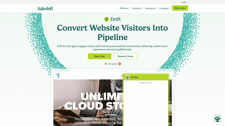 Drift AI as AI Customer Service tool screenshot