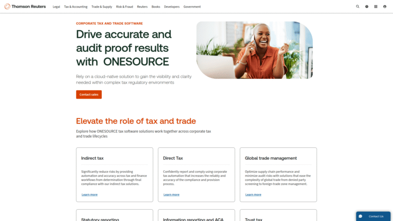 ONESOURCE as Tax Calculations and Audit tool screenshot