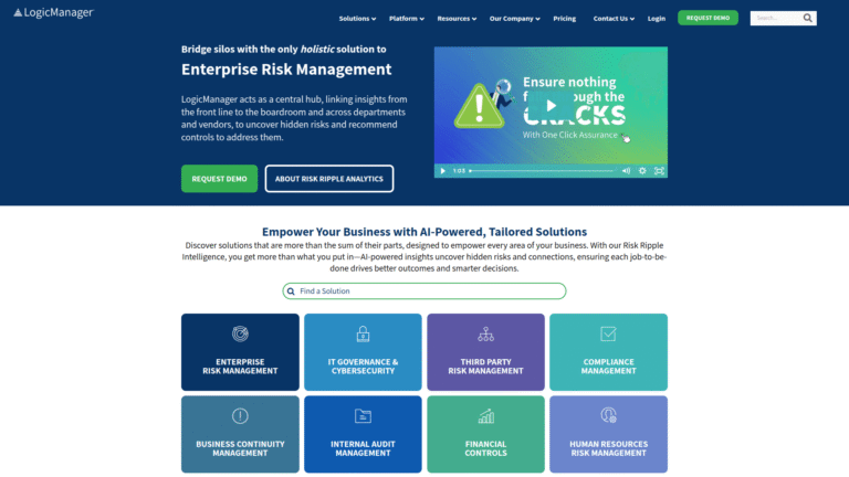 LogicManager as Risk Analysis and Management tool screenshot