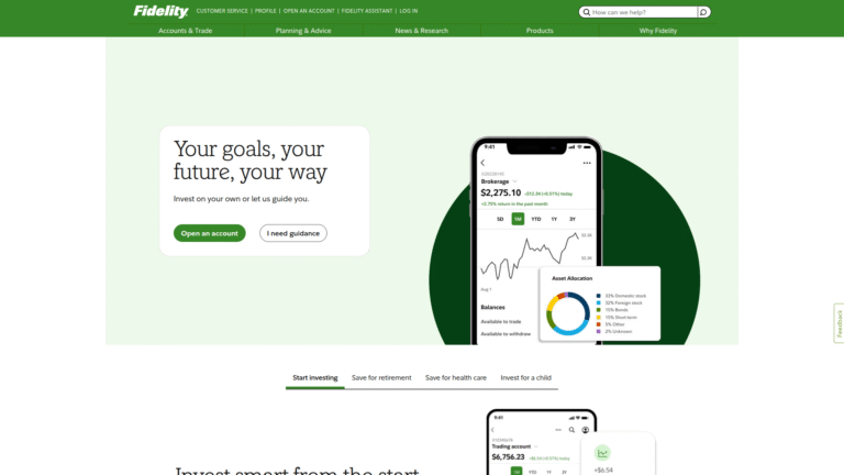 Fidelity Investments as Retail and Institutional Trading Platforms tool screenshot