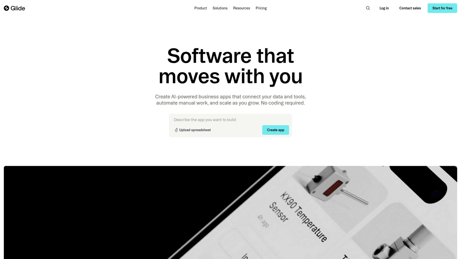 Glide as No Code and Low Code tool screenshot