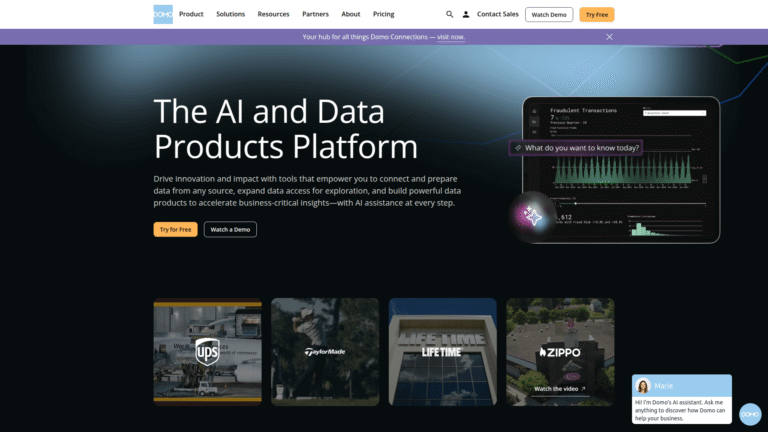 Domo as AI Dashboard Generation tool screenshot