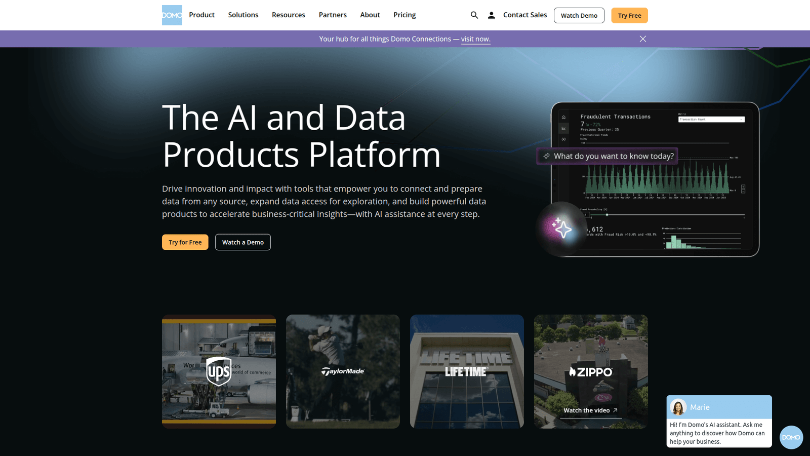 Domo as AI Dashboard Generation tool screenshot