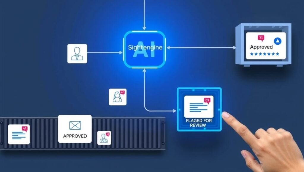 Sightengine is an AI tool that automatically detects and flags inappropriate content like offensive images, videos, and text, streamlining content moderation workflows for online platforms.