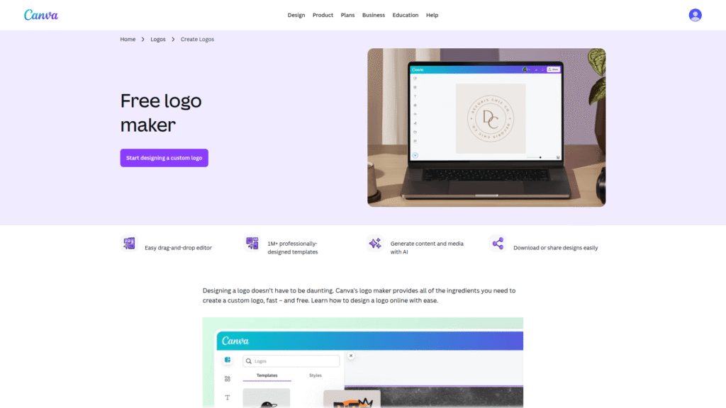Canva Logo Maker among best ai logo makers