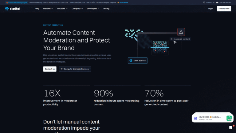 Clarifai Image Moderation as Visual Content Filtering tool screenshot