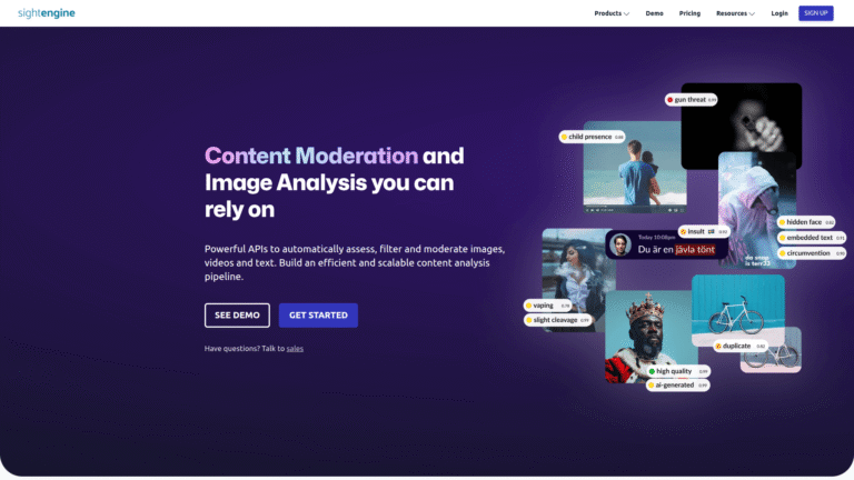 Sightengine as Inappropriate Content Flagging tool screenshot