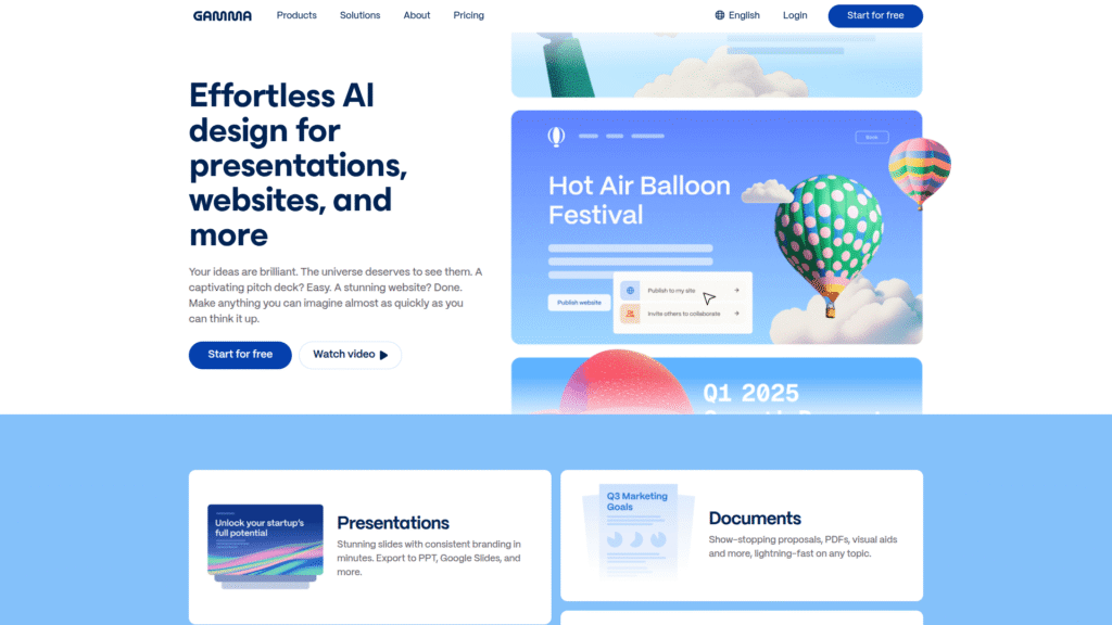 Gamma among best ai presentation makers