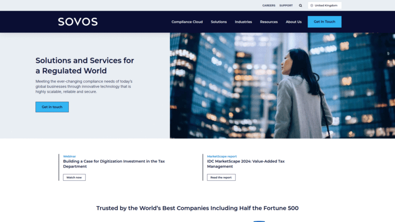 Sovos Tax as Tax Calculations and Audit tool screenshot