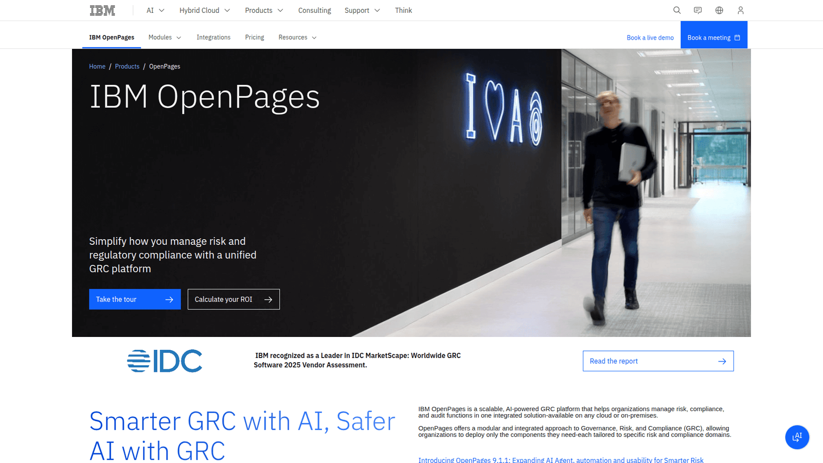 IBM OpenPages as Risk Analysis and Management tool screenshot